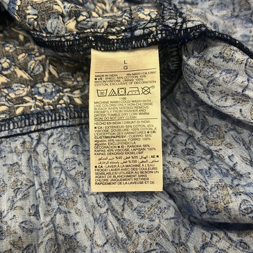 Old Navy Floral Puff-Sleeve Mini Swing Dress | Blue Blossoms | Size Large NWT - Picture 13 of 13